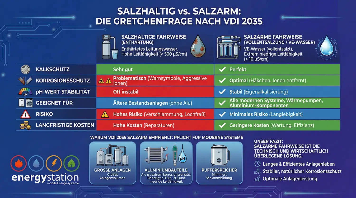 Du betrachtest gerade Experten-Tipps: Salzhaltig vs. Salzarm – Die Gretchenfrage beim Heizungswasser nach VDI 2035