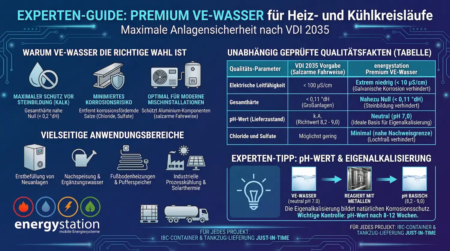 Du betrachtest gerade Experten-Tipps: Premium VE-Wasser für Heiz- und Kühlkreisläufe – Maximale Anlagensicherheit nach VDI 2035