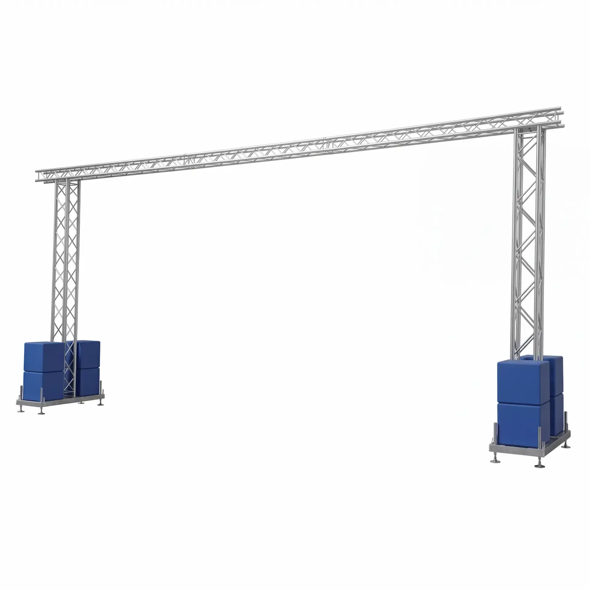 Premium ES-FLEX-BRIDGE Kabelüberführung von energystation® aus modularen F44-Traversen für große Spannweiten und sicheren Schwerlastverkehr.