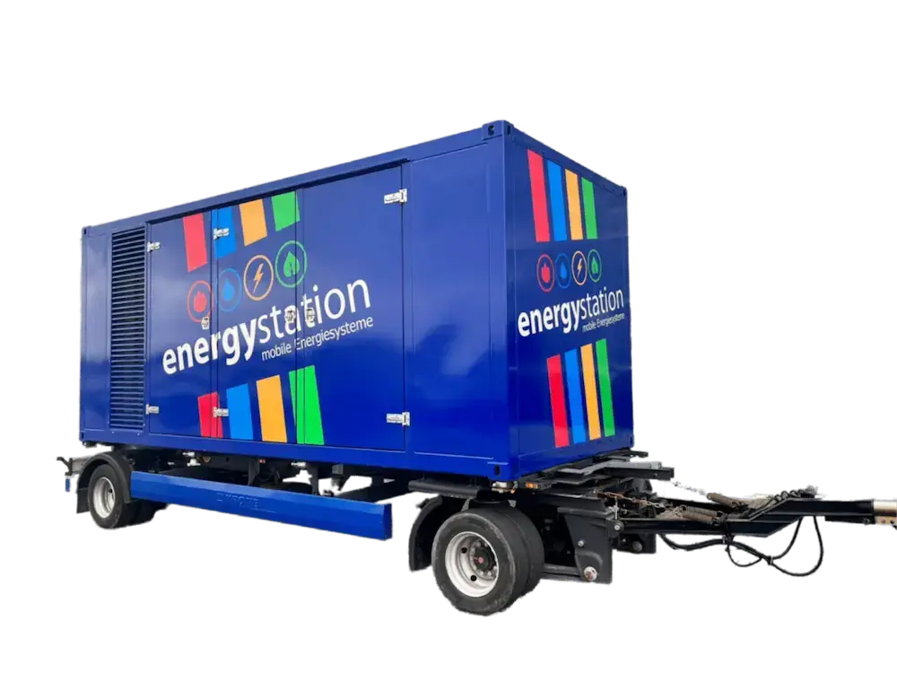 Redundantes Twinpack Stromaggregat von energystation® mit 2x 325 kVA Leistung im super-silent Container.