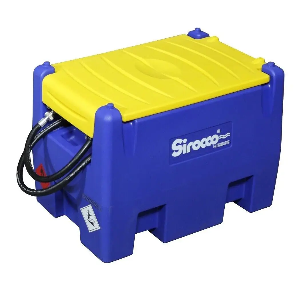 Kompakter Kraftstofftank KST-220-P von energystation® als mobile Tankstelle aus Polyethylen mit integrierter 12V Pumpe und Zapfpistole.