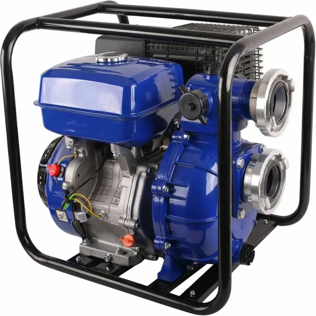 Massive Hochdruck-Wasserpumpe ES-BWP-30H von energystation® mit 9,2 kW Benzinmotor für extreme Pumpleistungen.